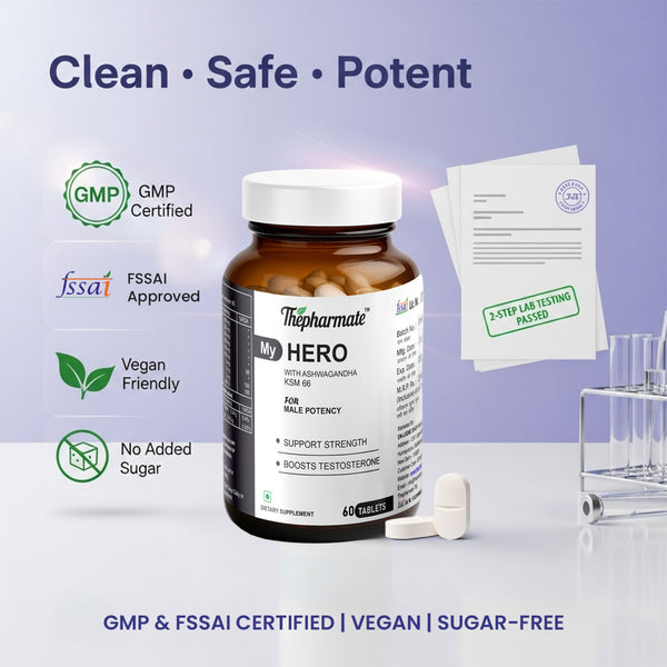 Testosterone Booster for Men with Ashwagandha KSM-66, Fenugreek, Gokshura, SafedMusli, Zinc & Magnesium – Energy, Stamina & Strength Support – No Sugar – 60 Tablets