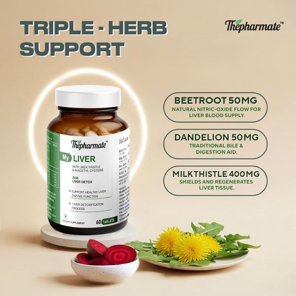 Liver Detox Supplement with N-Acetyl Cysteine (NAC), Milk Thistle 80% Silymarin – 60Tablets