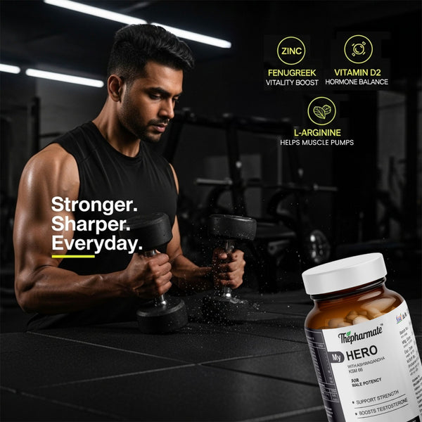 Testosterone Booster for Men with Ashwagandha KSM-66, Fenugreek, Gokshura, SafedMusli, Zinc & Magnesium – Energy, Stamina & Strength Support – No Sugar – 60 Tablets