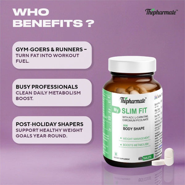 Slimming Tablets with L-Carnitine, Apple Cider Vinegar & Chromium Picolinate – 60 Tablets