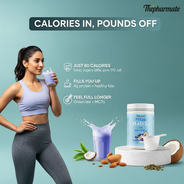 Keto Matcha Powder with Whey Protein, MCT, Avocado Extract, Green Tea (95%Polyphenols), Calcium HMB & B-Vitamins – Coconut Flavour – Weight loss without side effects – No Sugar – 150g