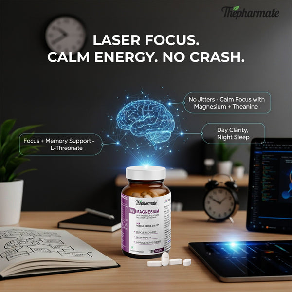 Magnesium Glycinate TabletSupplement with L-Threonate, Melatonin, L-Theanine, Apigenin &Vitamin B6 – For Sleep, Muscle Recovery & Nerve Health – Sugar-Free – 120 Tablets