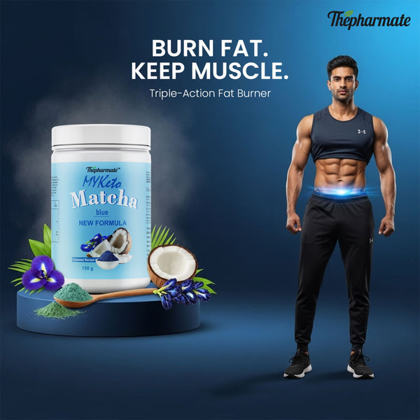 Keto Matcha Powder with Whey Protein, MCT, Avocado Extract, Green Tea (95%Polyphenols), Calcium HMB & B-Vitamins – Coconut Flavour – Weight loss without side effects – No Sugar – 150g