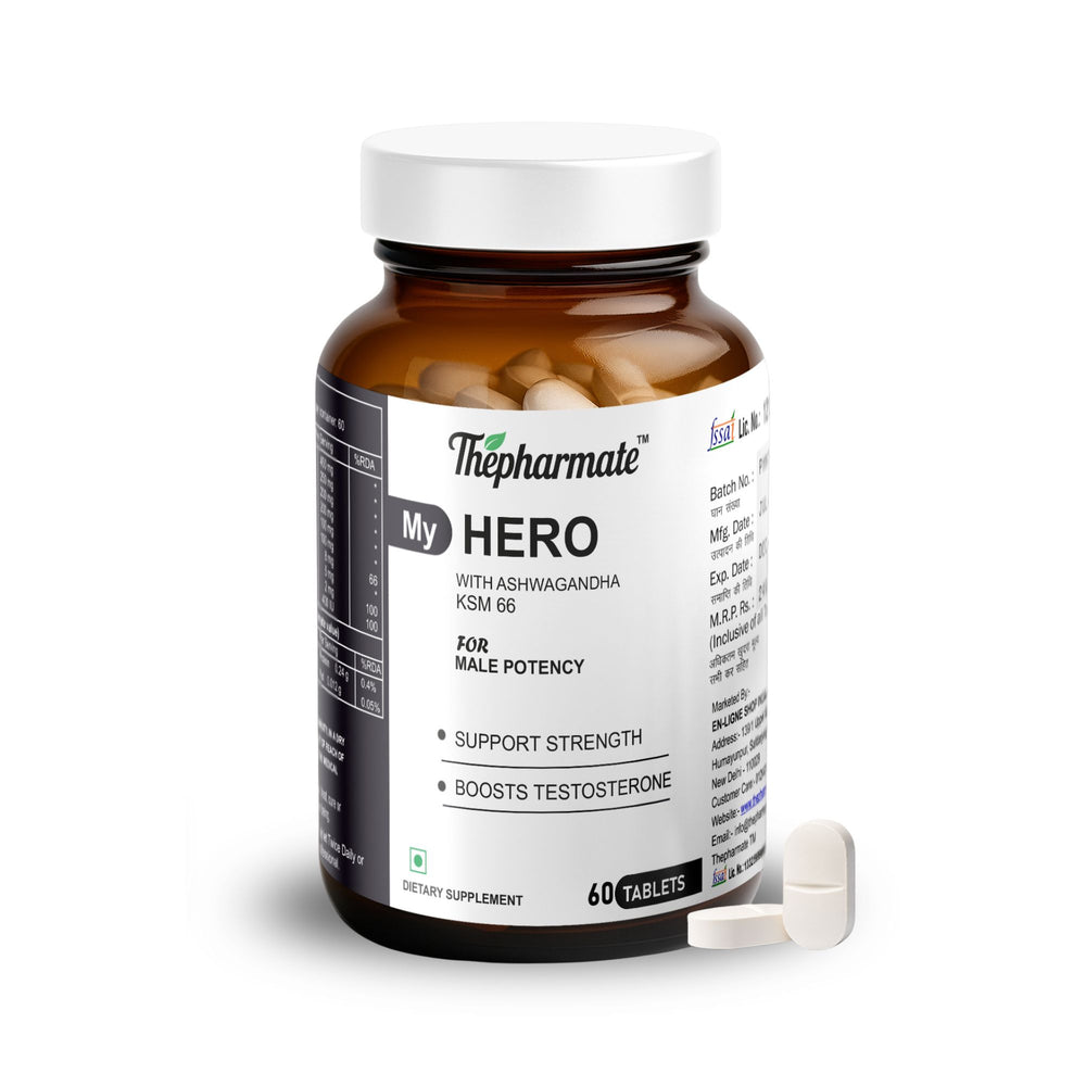 Testosterone Booster for Men with Ashwagandha KSM-66, Fenugreek, Gokshura, Safed Musli, Zinc & Magnesium β Energy, Stamina & Strength Support β No Sugar β 60 Tablets