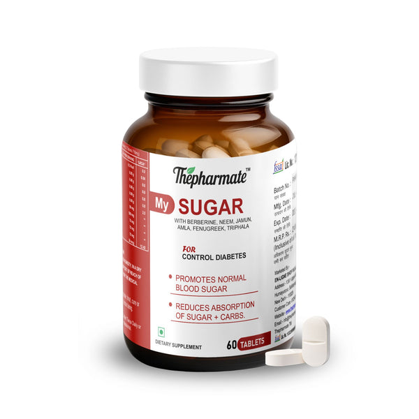 Blood Sugar Support Tablets with Berberine 98%, Fenugreek, Jamun Seed, Karela, Neem,Triphala & Chromium – Natural Diabetes Support Supplement – Sugar-Free – 60 Tablets