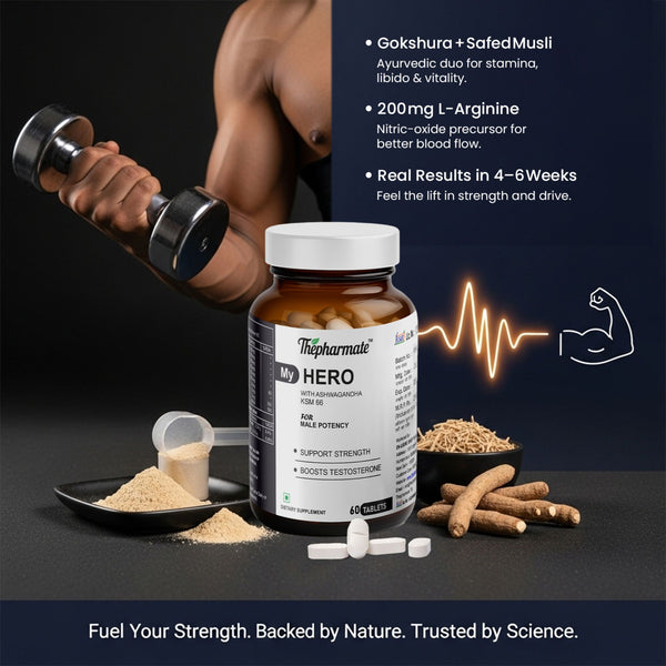 Testosterone Booster for Men with Ashwagandha KSM-66, Fenugreek, Gokshura, SafedMusli, Zinc & Magnesium – Energy, Stamina & Strength Support – No Sugar – 60 Tablets