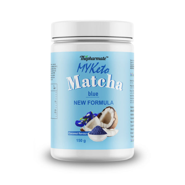 Keto Matcha Powder with Whey Protein, MCT, Avocado Extract, Green Tea (95%Polyphenols), Calcium HMB & B-Vitamins – Coconut Flavour – Weight Loss & EnergySupport – No Sugar – 150g